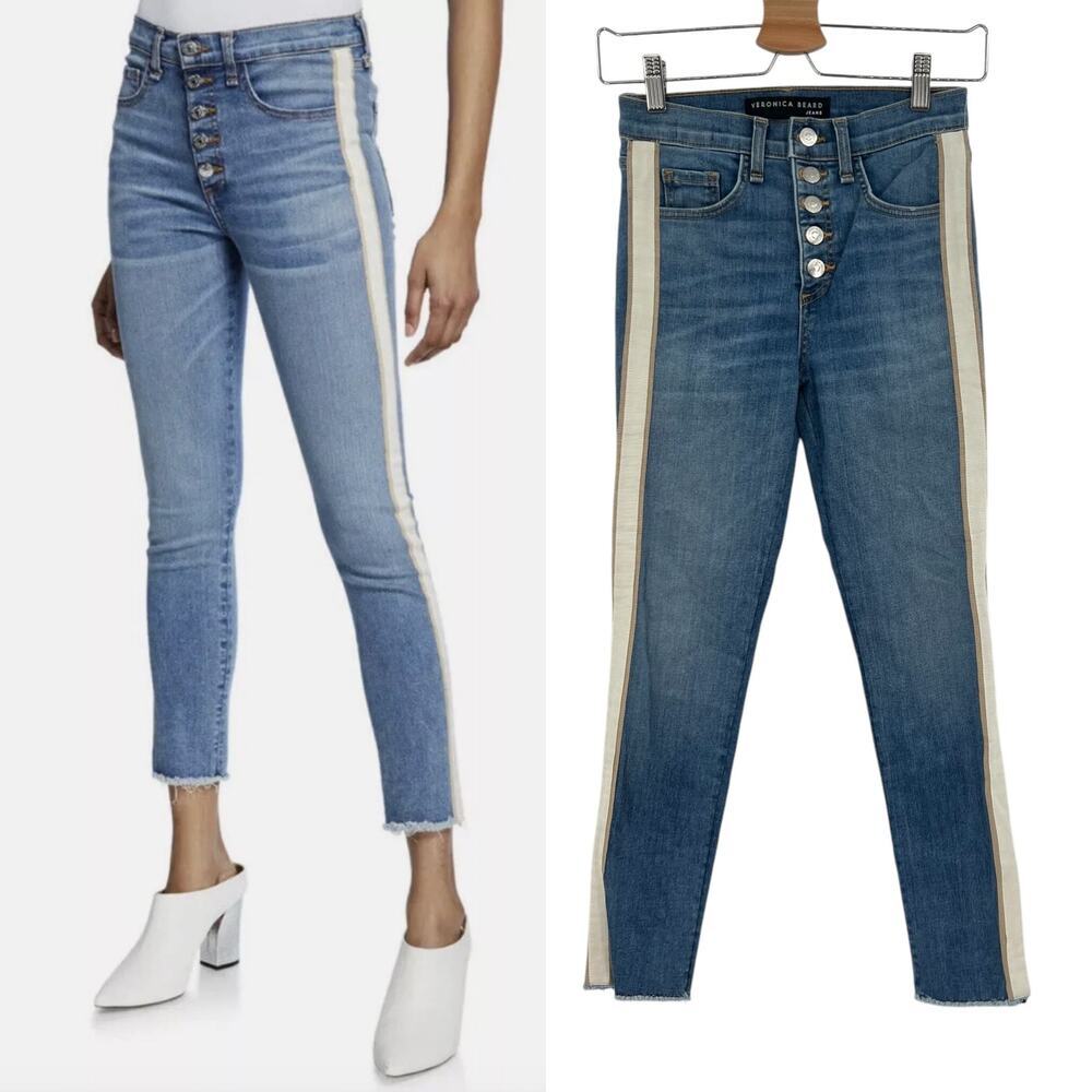 Veronica Beard Debbie Grotto‎ Tuxedo Stripe Skinny Jeans Size 24 / 00